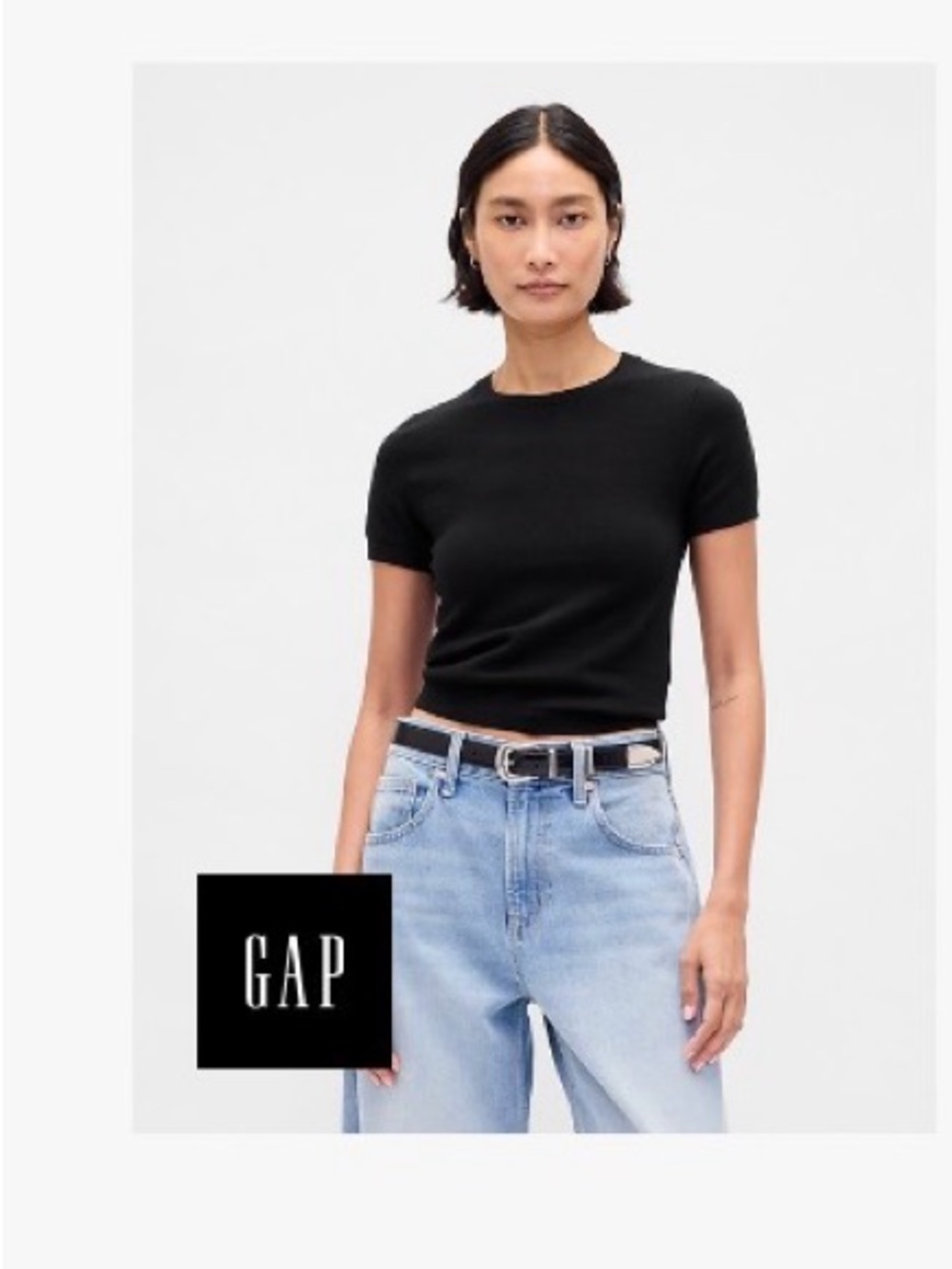 GAP Women's Black CashSoft Stretch Baby T Shirt